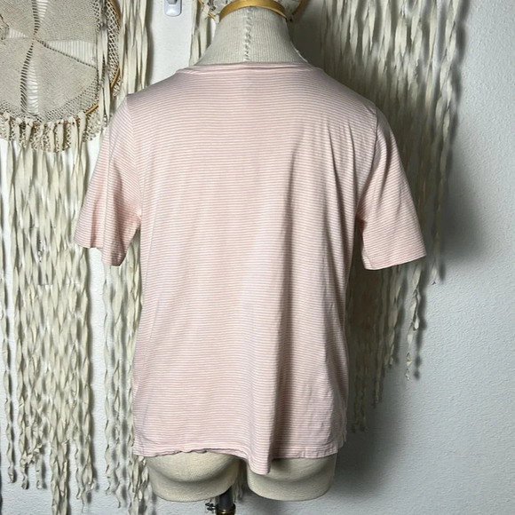 Eileen Fisher Blush Stripe Short Sleeve Tee Size XS - Picture 3 of 9